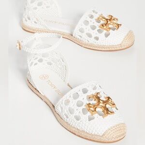 Tory Burch ELEANOR WOVEN D'ORSAY FLAT ESPADRILLE - GLAZED GOAT